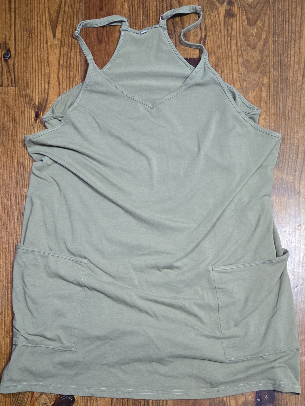 Women’s Olive Green Tank Top with Pockets